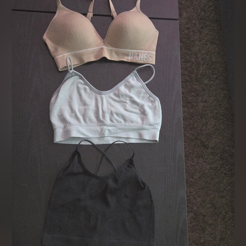 Assorted Bras/ Camis - 2 Blacks, 1 Grey, 1 Nude